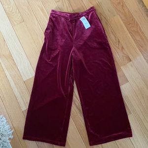 Abercrombie velvet wide leg pant